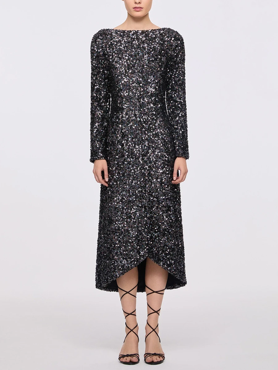 Платье-миди с пайетками