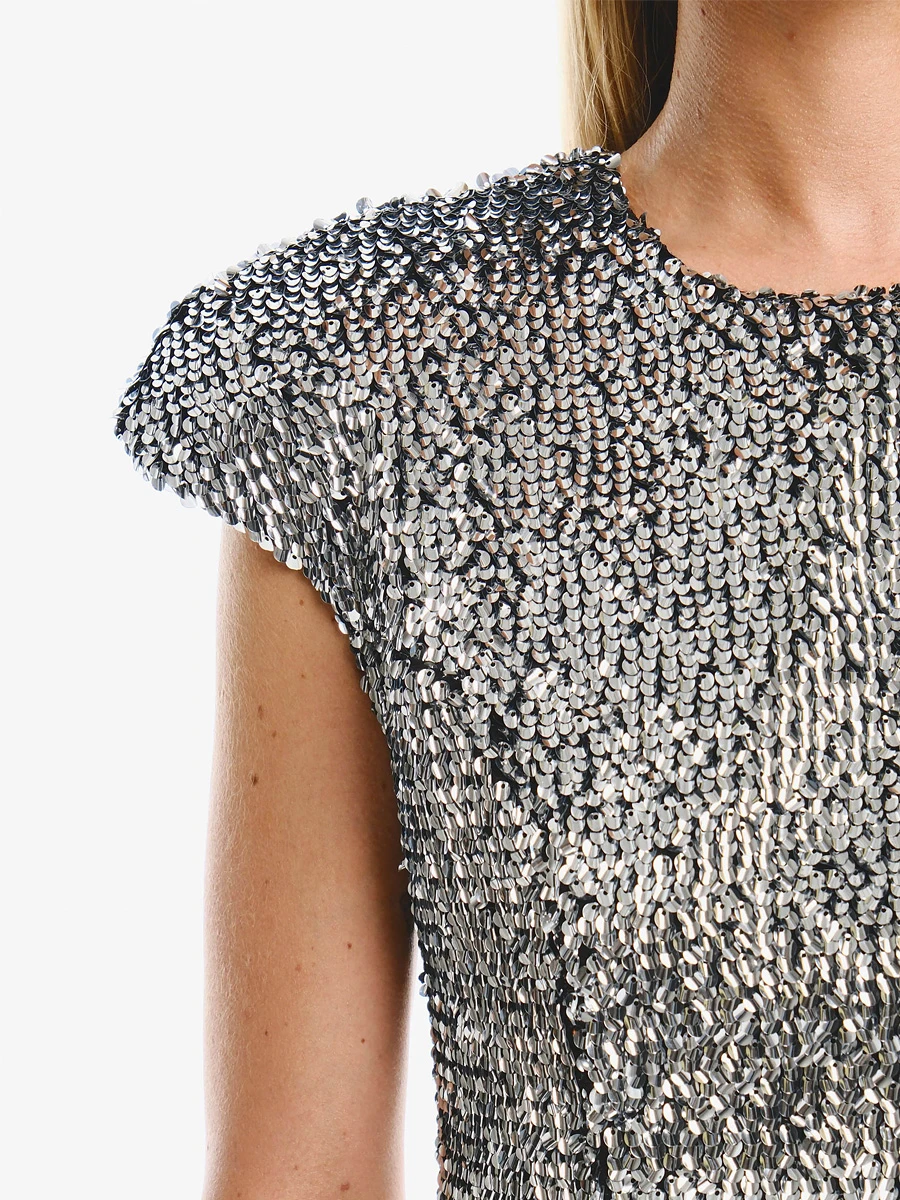 Платье шифоновое с пайетками