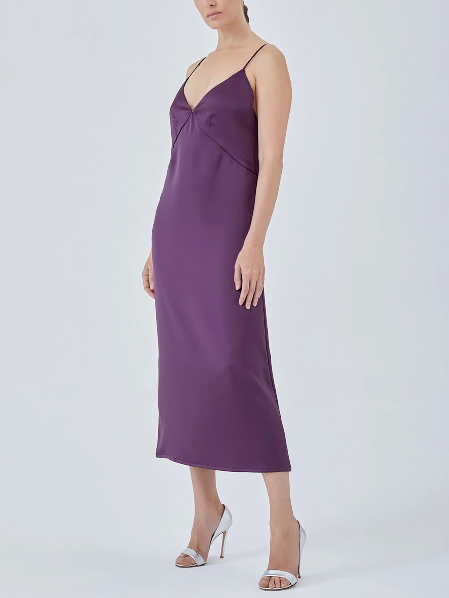 Платье-комбинация однотонная