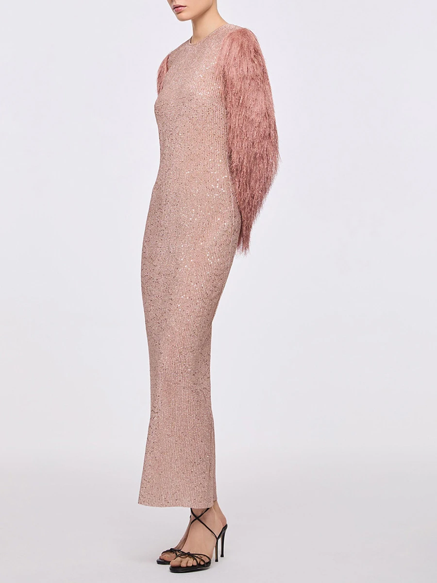 Платье с пайетками и бахромой
