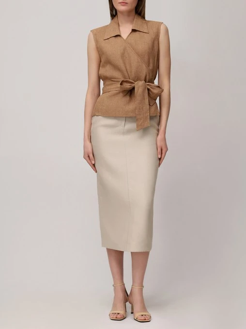 Юбка из хлопка и льна HANUM