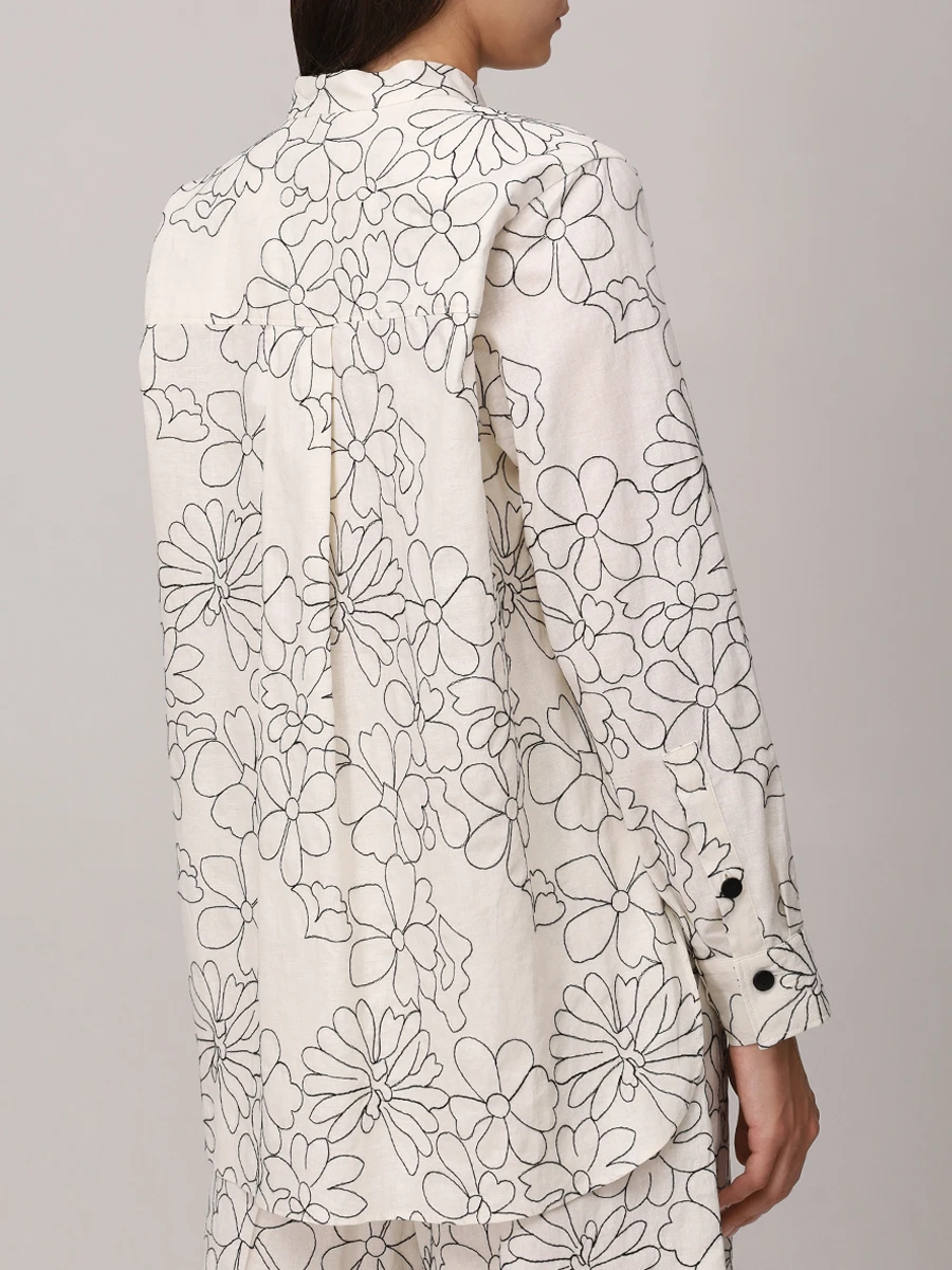 Рубашка изо льна и хлопка