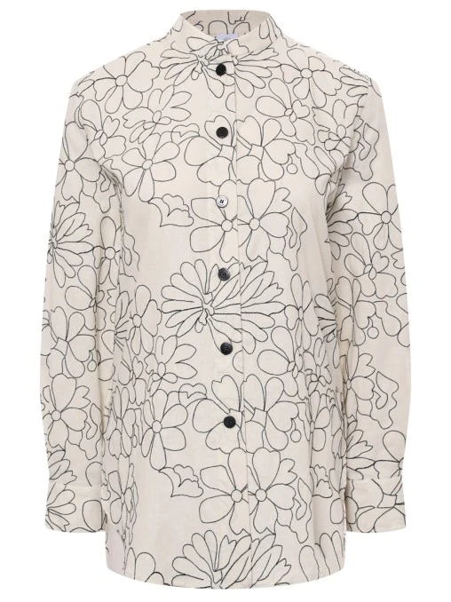 Рубашка изо льна и хлопка BOGNER