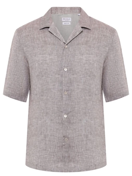 Рубашка Regular Fit льняная BRUNELLO CUCINELLI