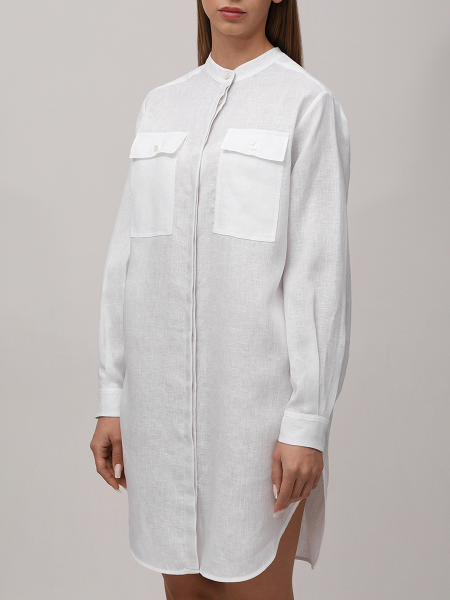 Платье-рубашка льняное