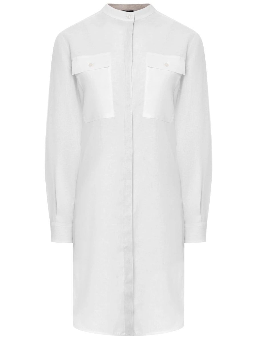 Платье-рубашка льняное