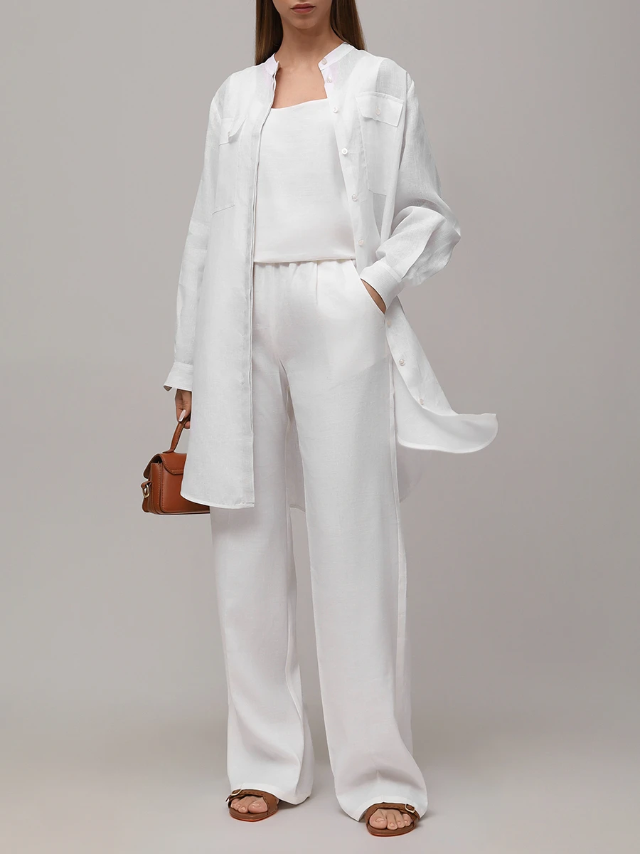 Платье-рубашка льняное