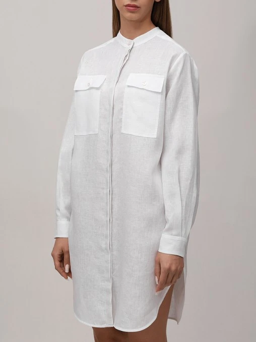 Платье-рубашка льняное KITON
