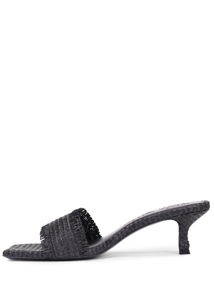 Мюли из кожи и рафии