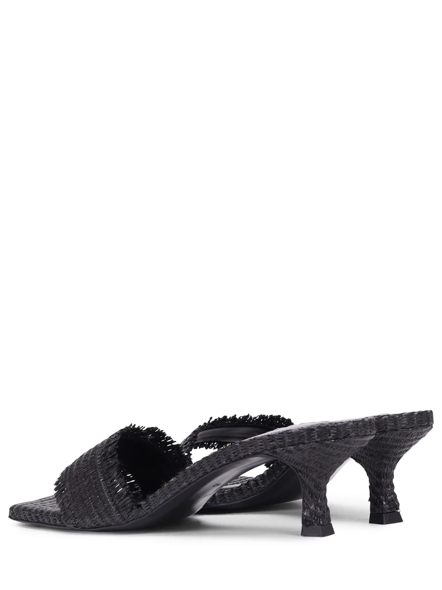 Мюли из кожи и рафии