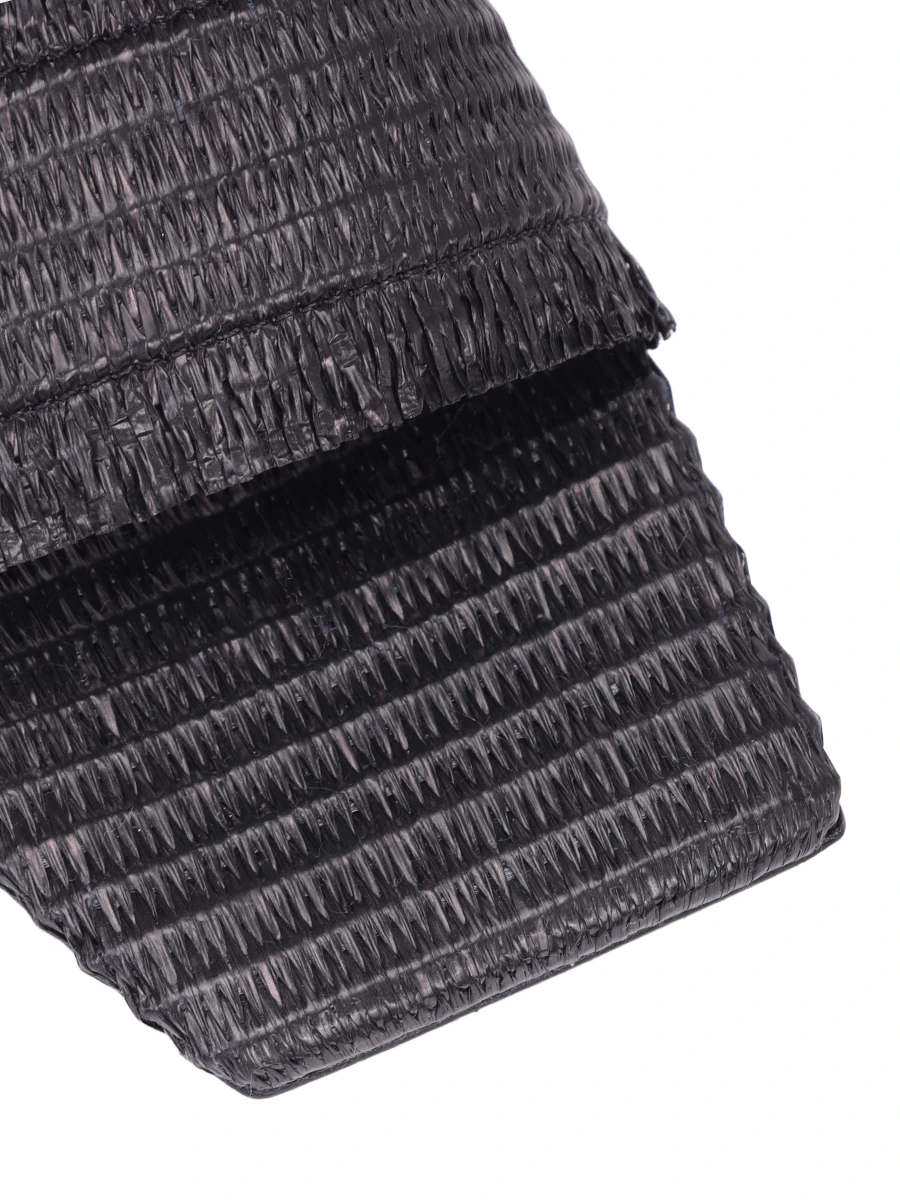 Мюли из кожи и рафии