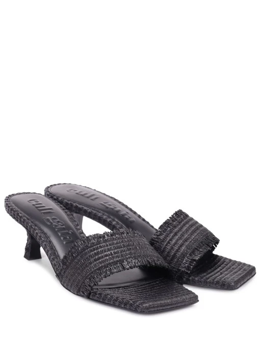 Мюли из кожи и рафии CULT GAIA