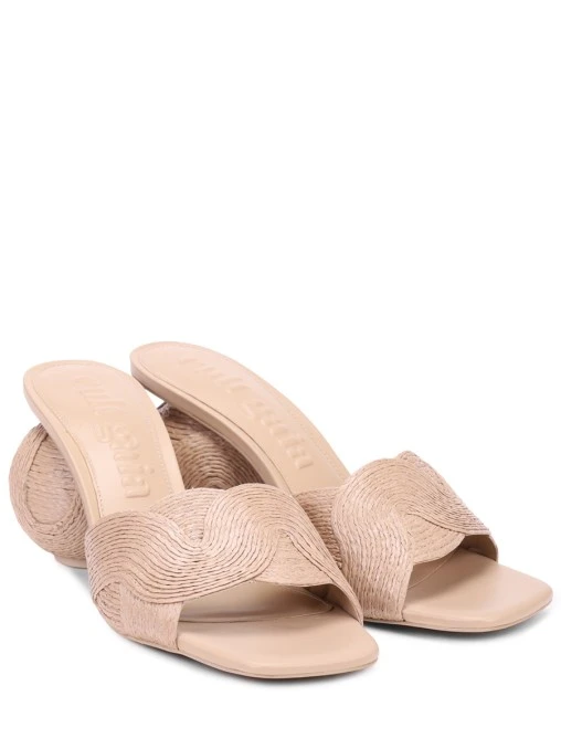 Мюли из кожи и рафии CULT GAIA