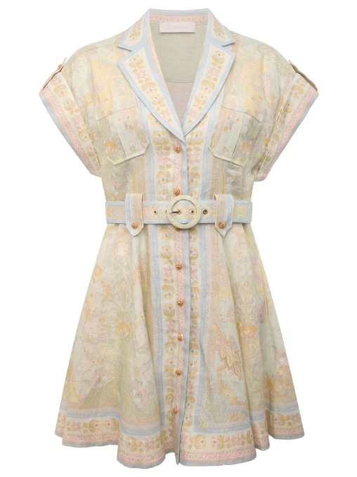 Платье-рубашка льняное ZIMMERMANN