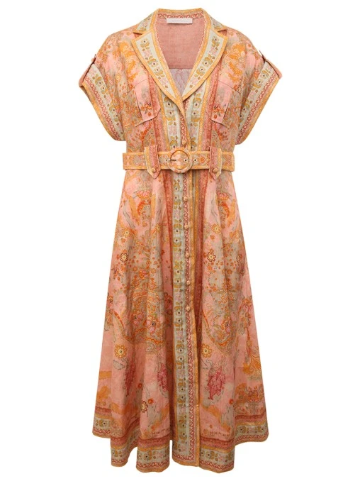 Платье-рубашка льняное ZIMMERMANN