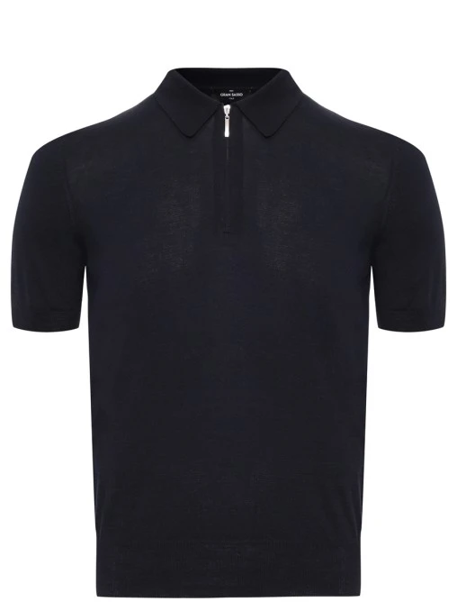 Поло из шелка и хлопка GRAN SASSO