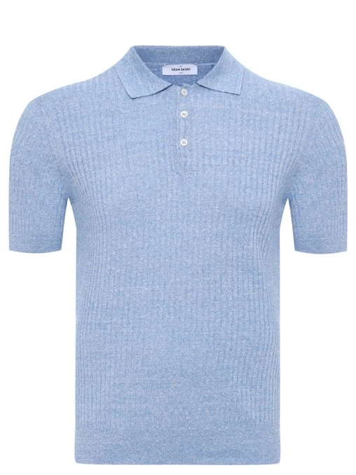 Поло изо льна и хлопка GRAN SASSO