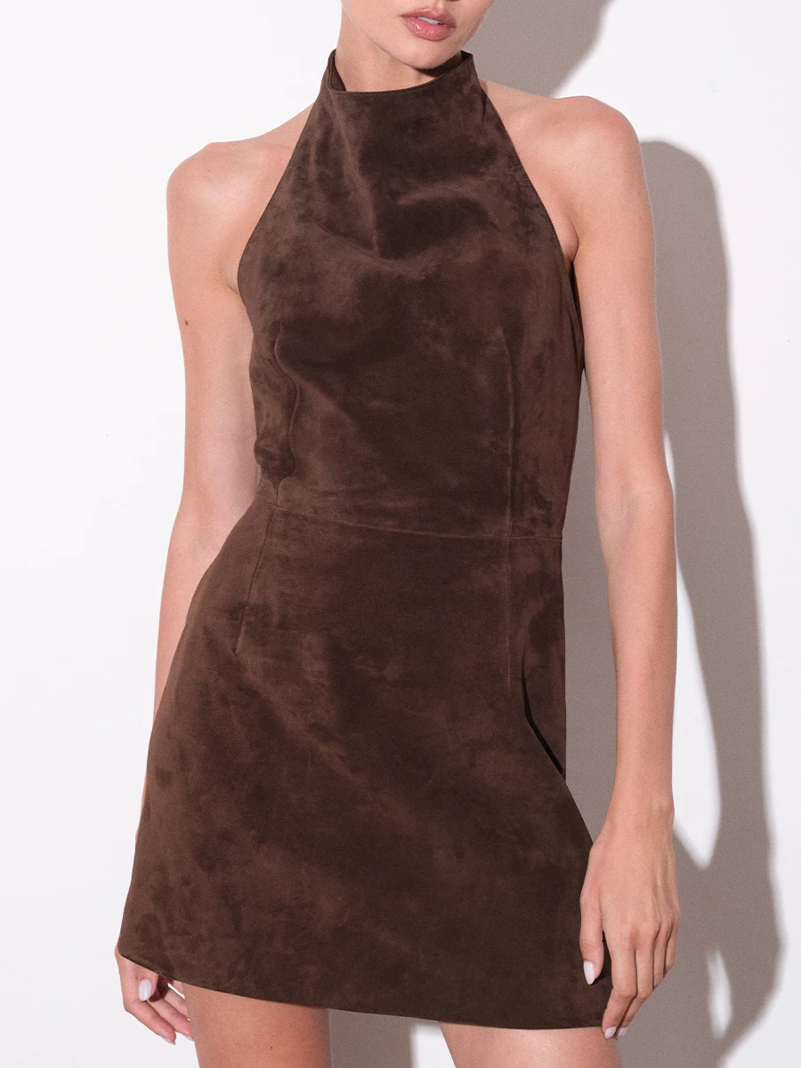 Платье замшевое