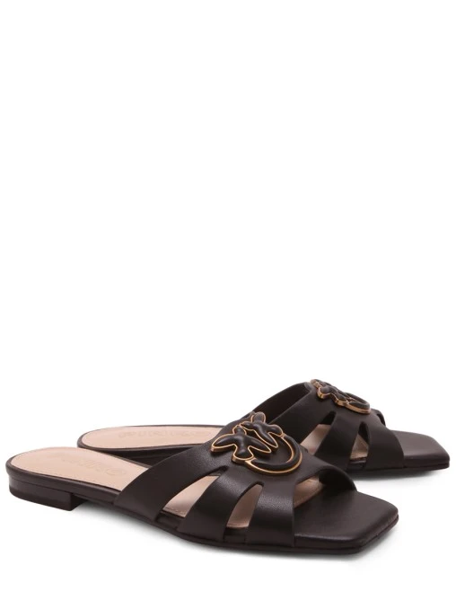 Шлепанцы кожаные PINKO