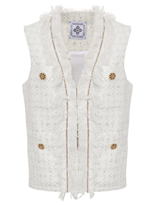 Жилет Nicole твидовый WHITE LILY