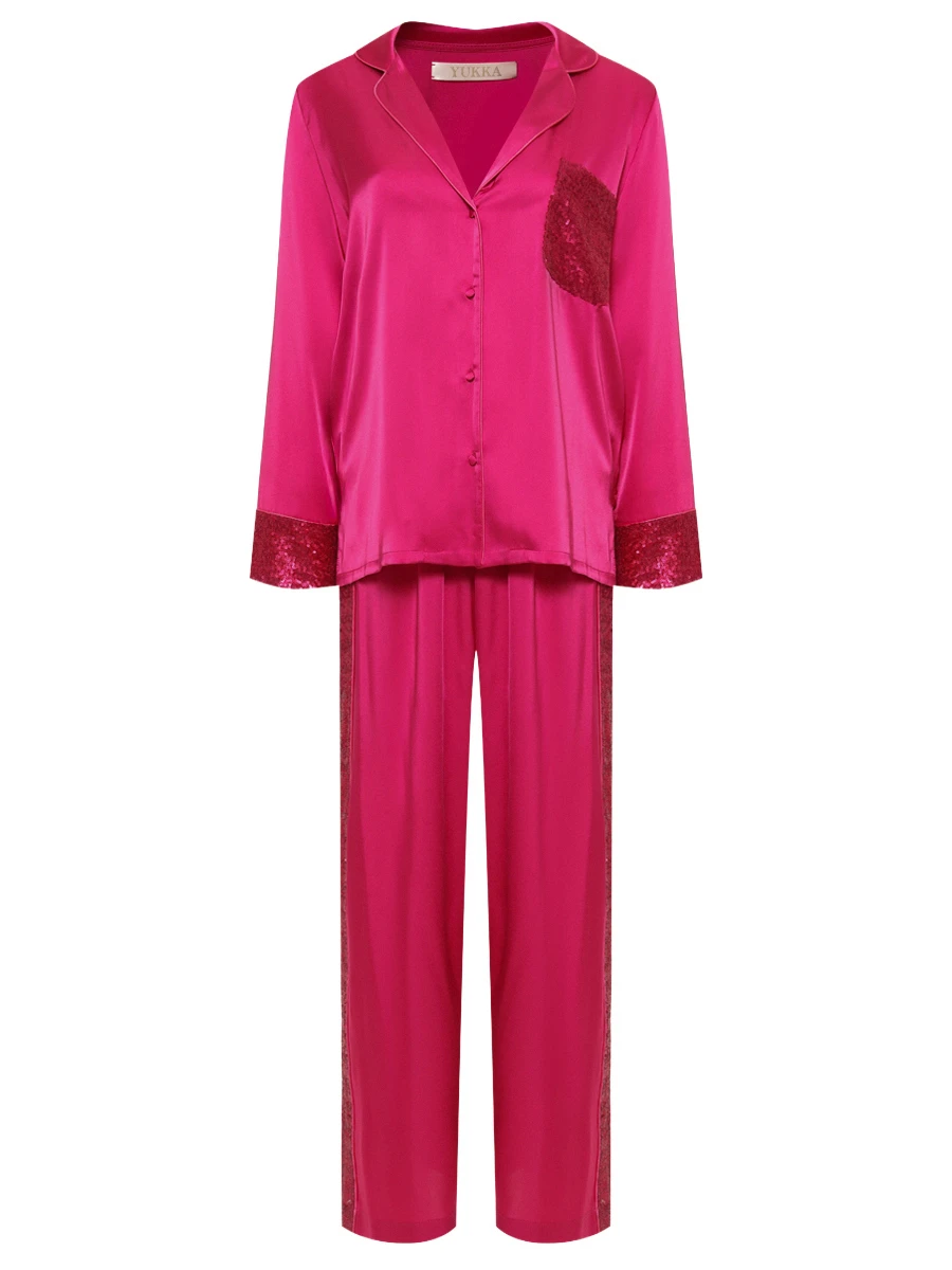 Костюм из шелка и вискозы Фуксия