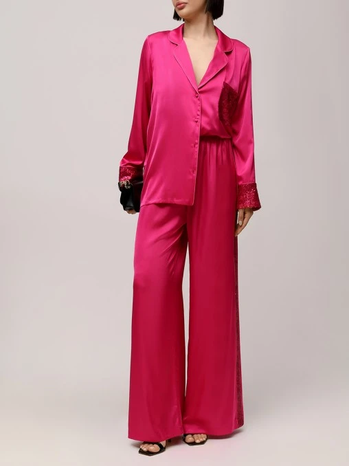Костюм из шелка и вискозы Фуксия YUKKA