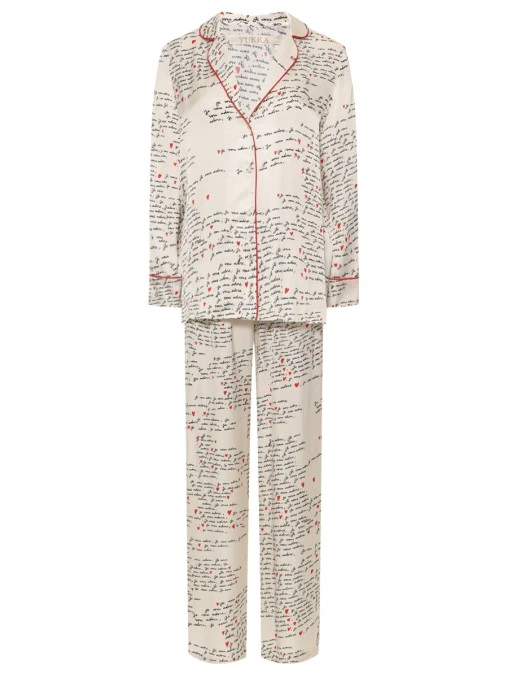 Костюм из шелка и вискозы Письма YUKKA