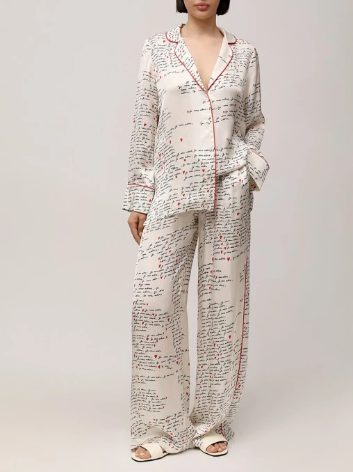 Костюм из шелка и вискозы Письма YUKKA