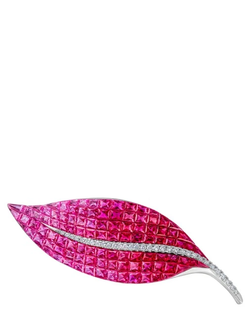 Брошь с рубинами и бриллиантами CHAMOVSKIKH JEWELLERY HOUSE