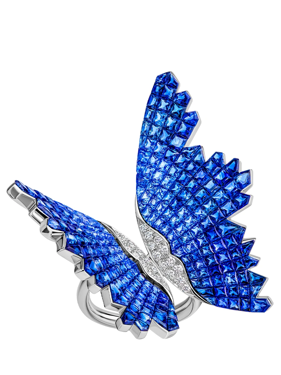 Кольцо с сапфирами и бриллиантами