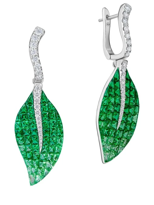 Серьги с тсаворитами и бриллиантами CHAMOVSKIKH JEWELLERY HOUSE