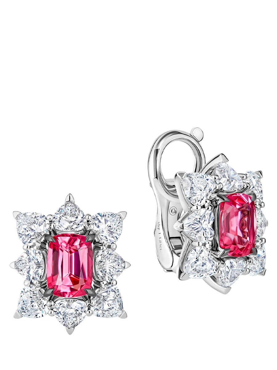 Серьги со шпинелью и бриллиантами