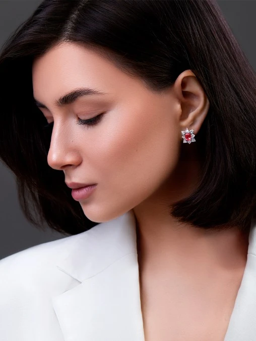 Серьги со шпинелью и бриллиантами CHAMOVSKIKH JEWELLERY HOUSE