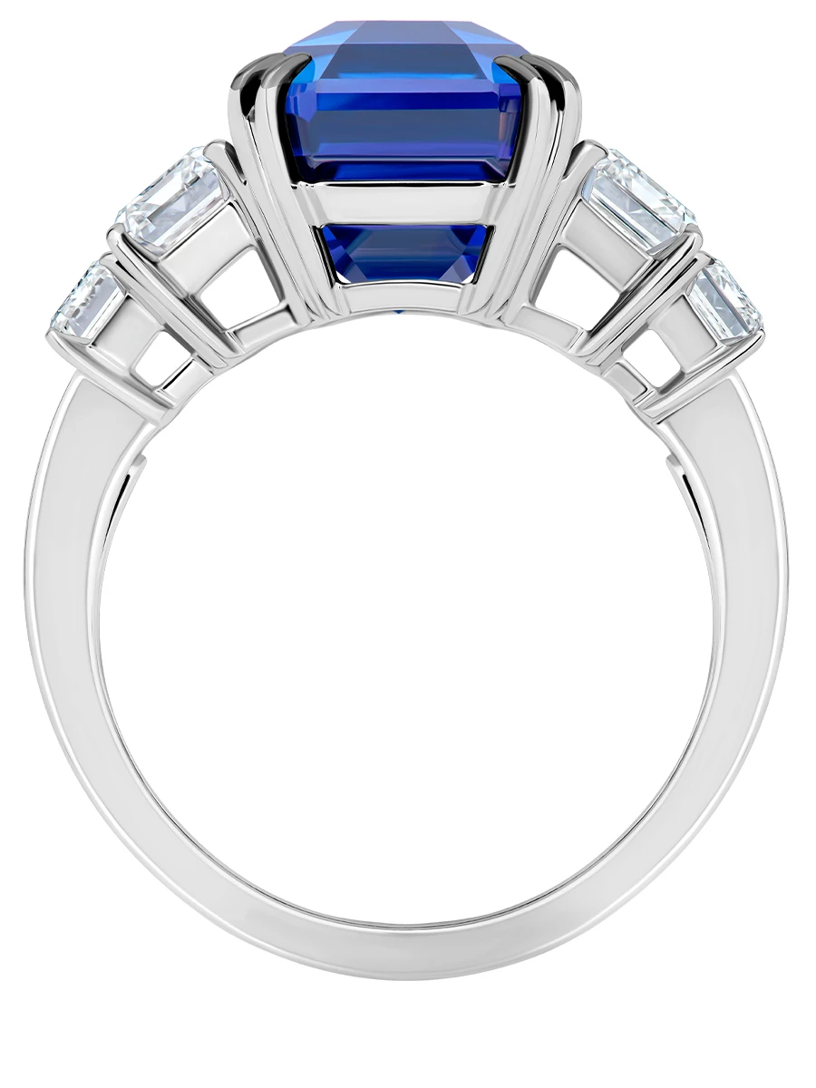 Кольцо с сапфирами и бриллиантами