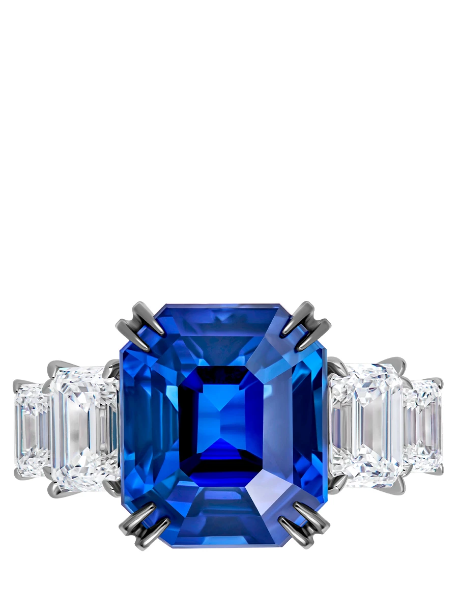 Кольцо с сапфирами и бриллиантами