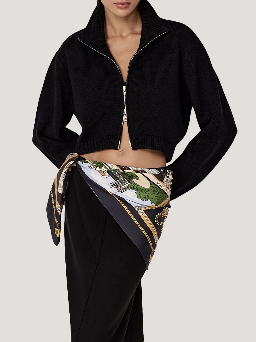 Кардиган из шерсти и хлопка