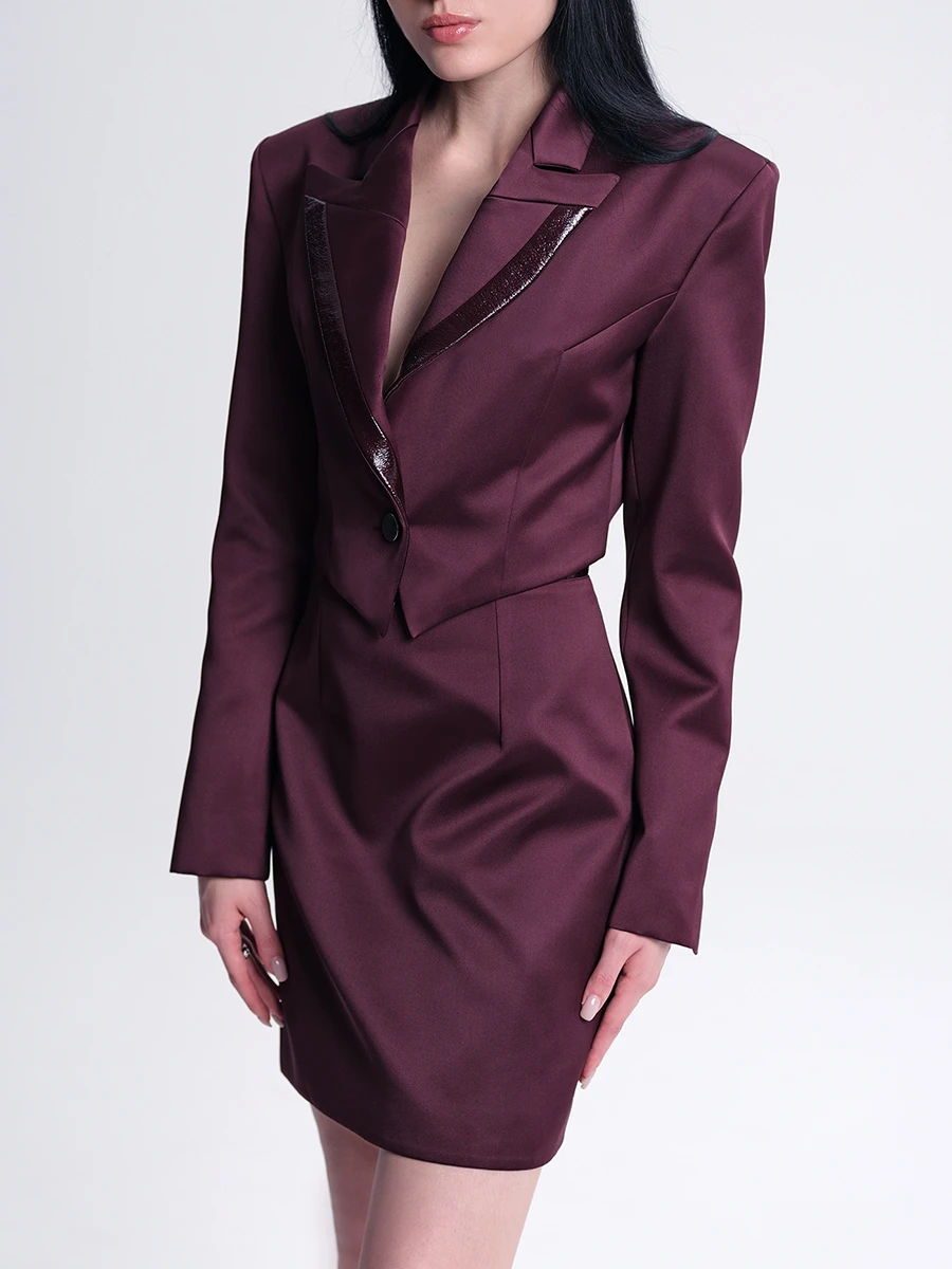 Жакет Марсала однотонный