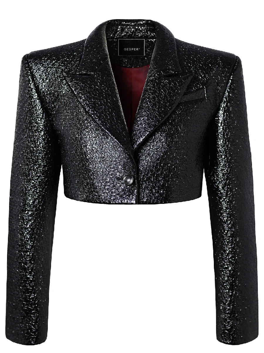 Жакет из лакированного твида