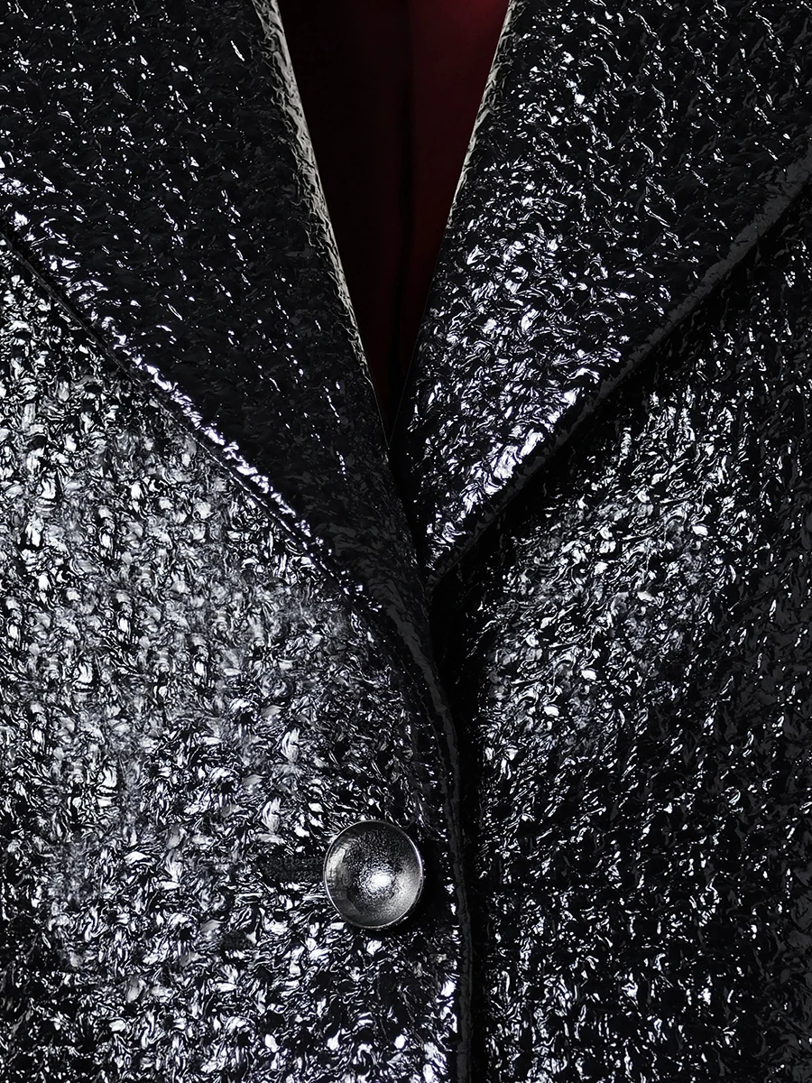 Жакет из лакированного твида