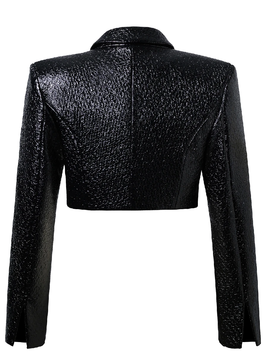 Жакет из лакированного твида