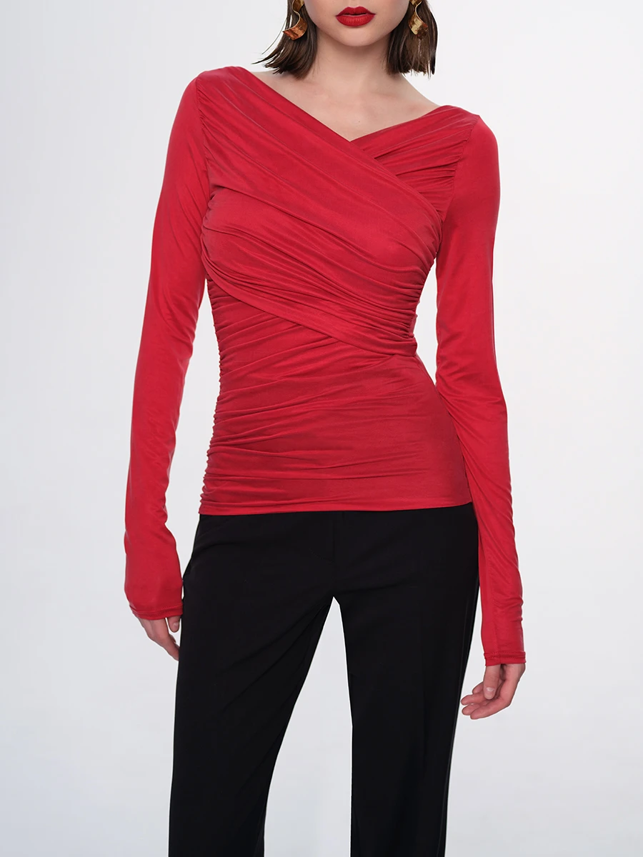 Топ с драпировкой из вискозы