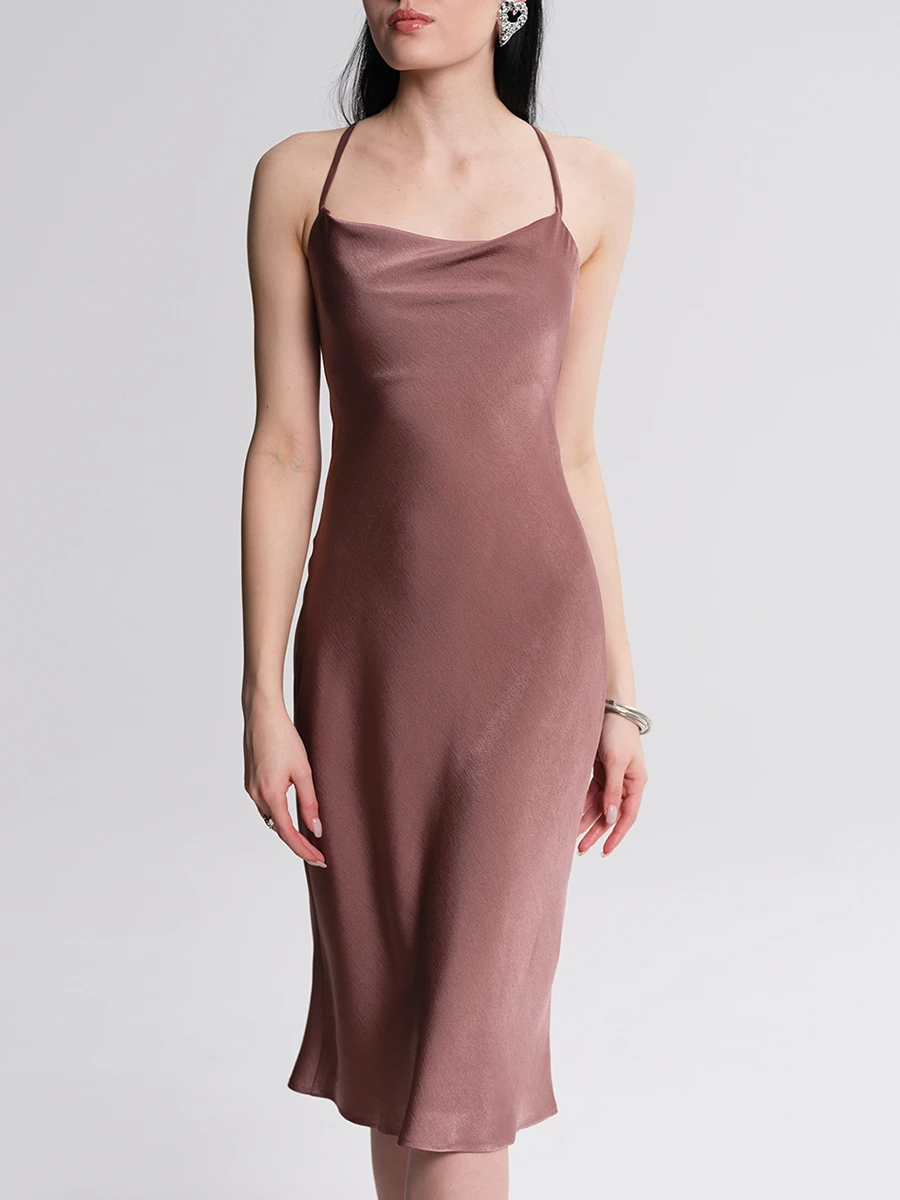 Платье-комбинация однотонное