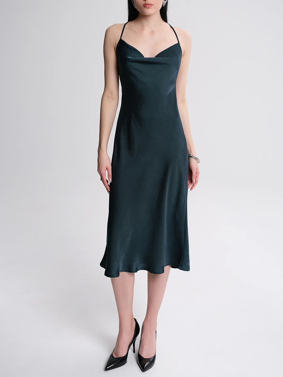 Платье-комбинация однотонное