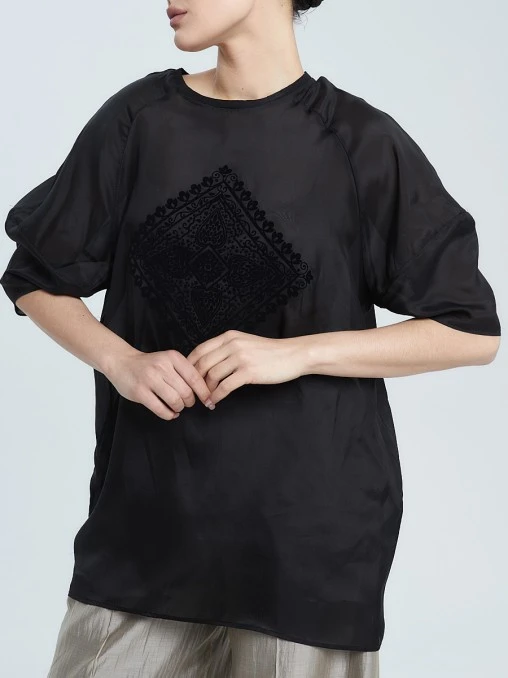 Блуза «Узоры» из хлопка и шелка WINWIN LARE