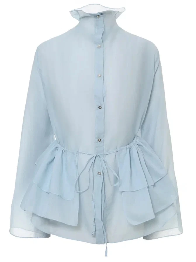 Блуза из хлопка и шелка «Анна»