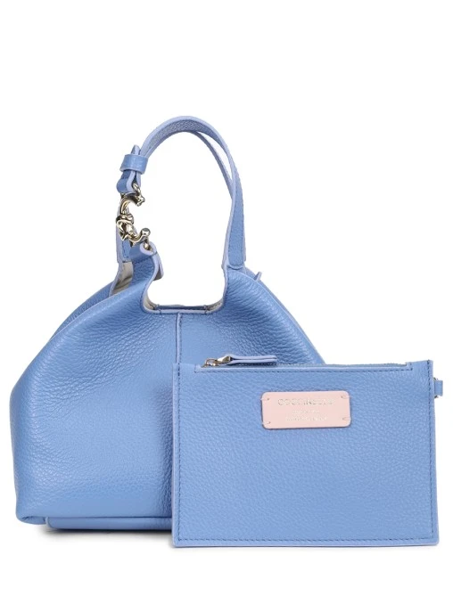 Сумка кожаная с брелоком COCCINELLE