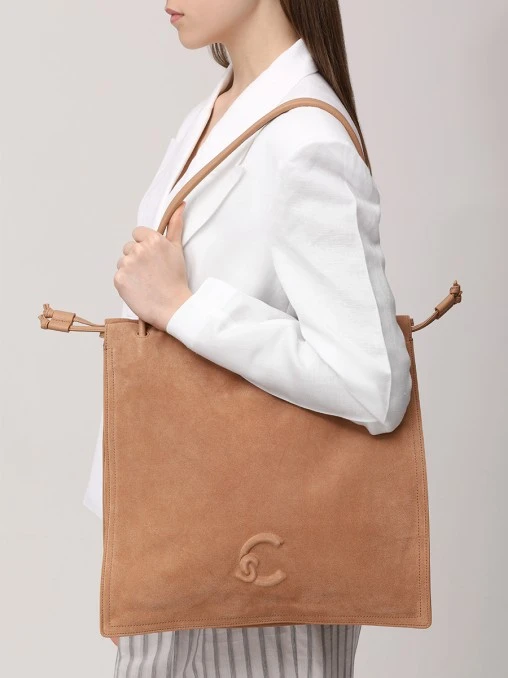 Сумка замшевая с брелоком COCCINELLE