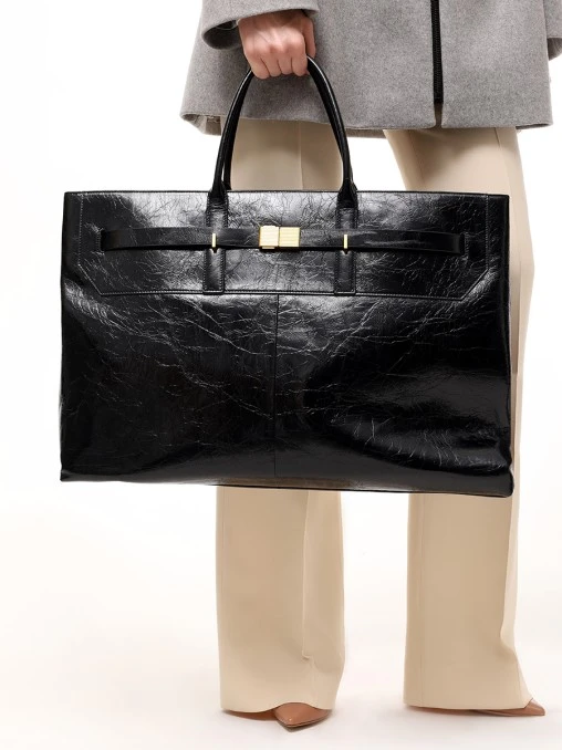 Сумка кожаная Black Super Maxi Bag ARGENTUM BRAND