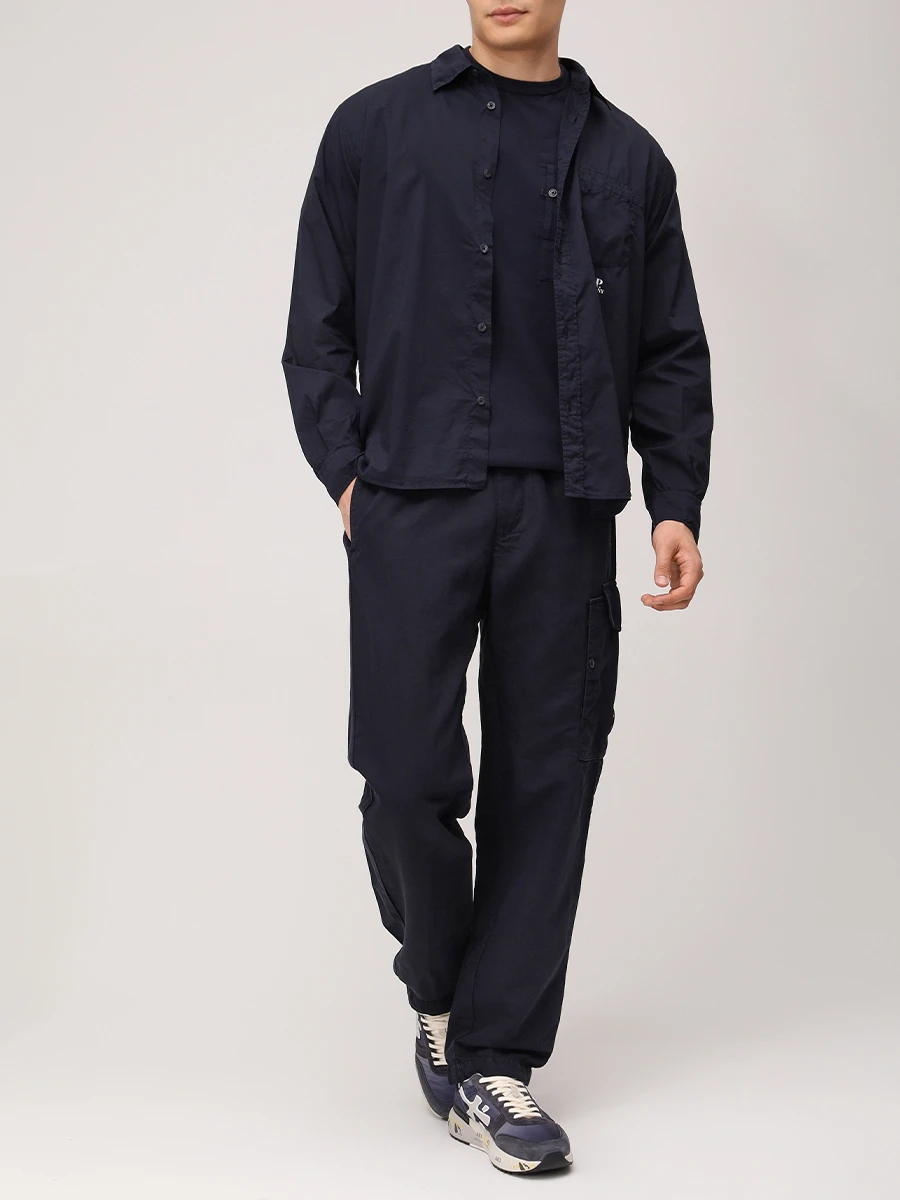 Брюки-карго из хлопка и льна