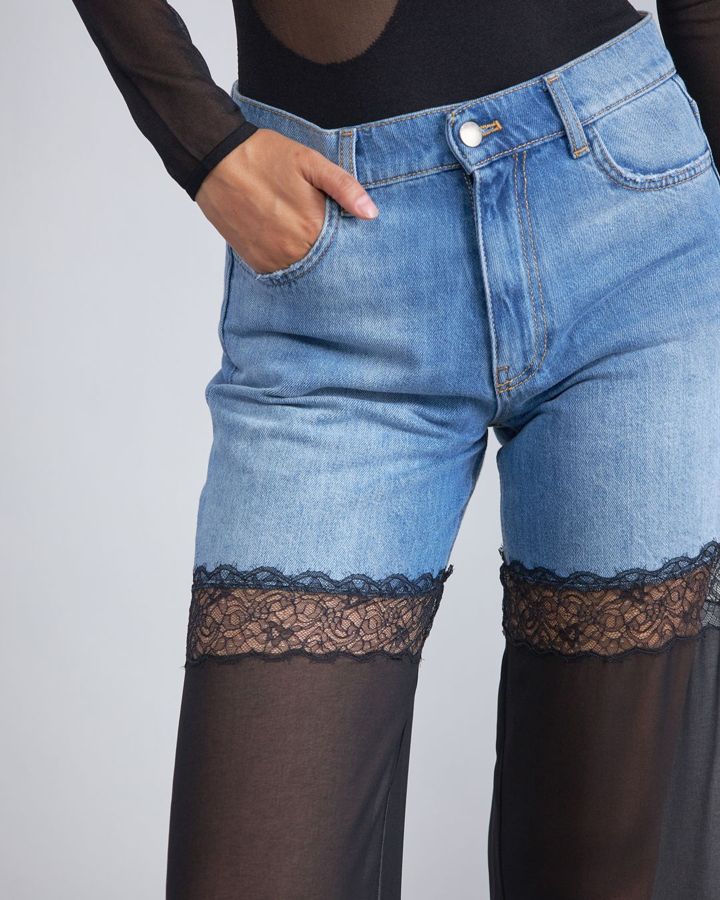 Джинсы комбинированные